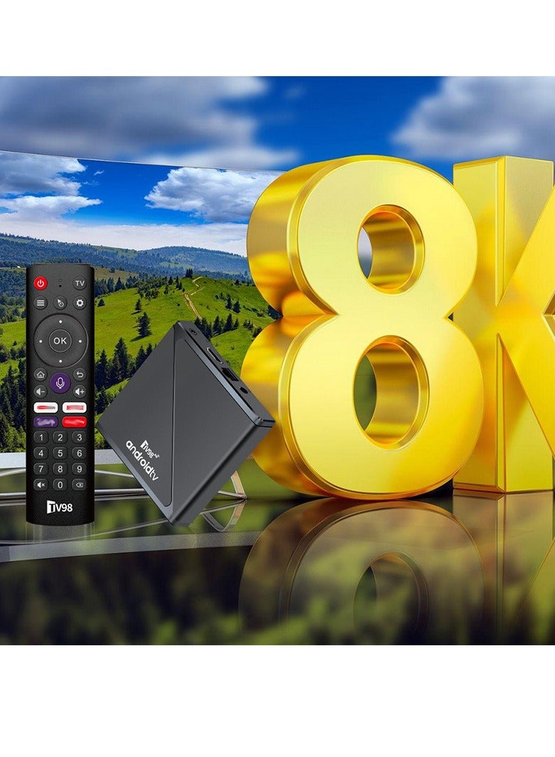 TV98 8K Android 14.0 Smart ATV TV Box Allwinner H313 Set Top Box with 5G Dual WIFI Bluetooth Voice TV Box - Image 4