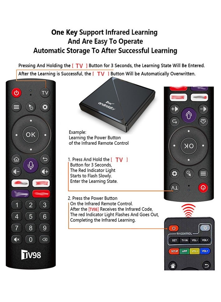 TV98 8K Android 14.0 Smart ATV TV Box Allwinner H313 Set Top Box with 5G Dual WIFI Bluetooth Voice TV Box - Image 3