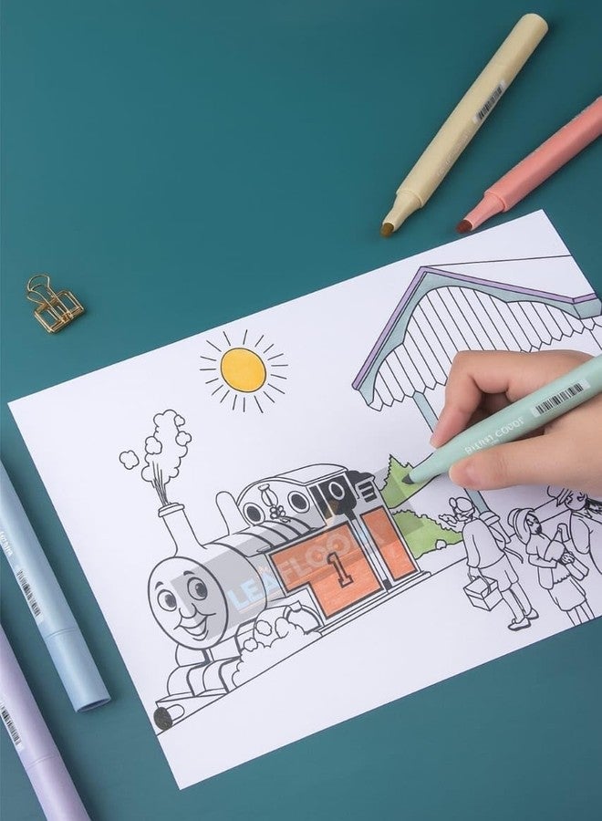 Dodhar مجموعة أقلام تظليل دودهار سموكي كولور باستيل، 6 أقلام - رؤوس إزميلية 1-4 مم، ألوان محايدة ناعمة لا تسيل، أقلام تحديد مثلثة الشكل للكتابة في المذكرات وتدوين الملاحظات واللوازم المدرسية - Image 2