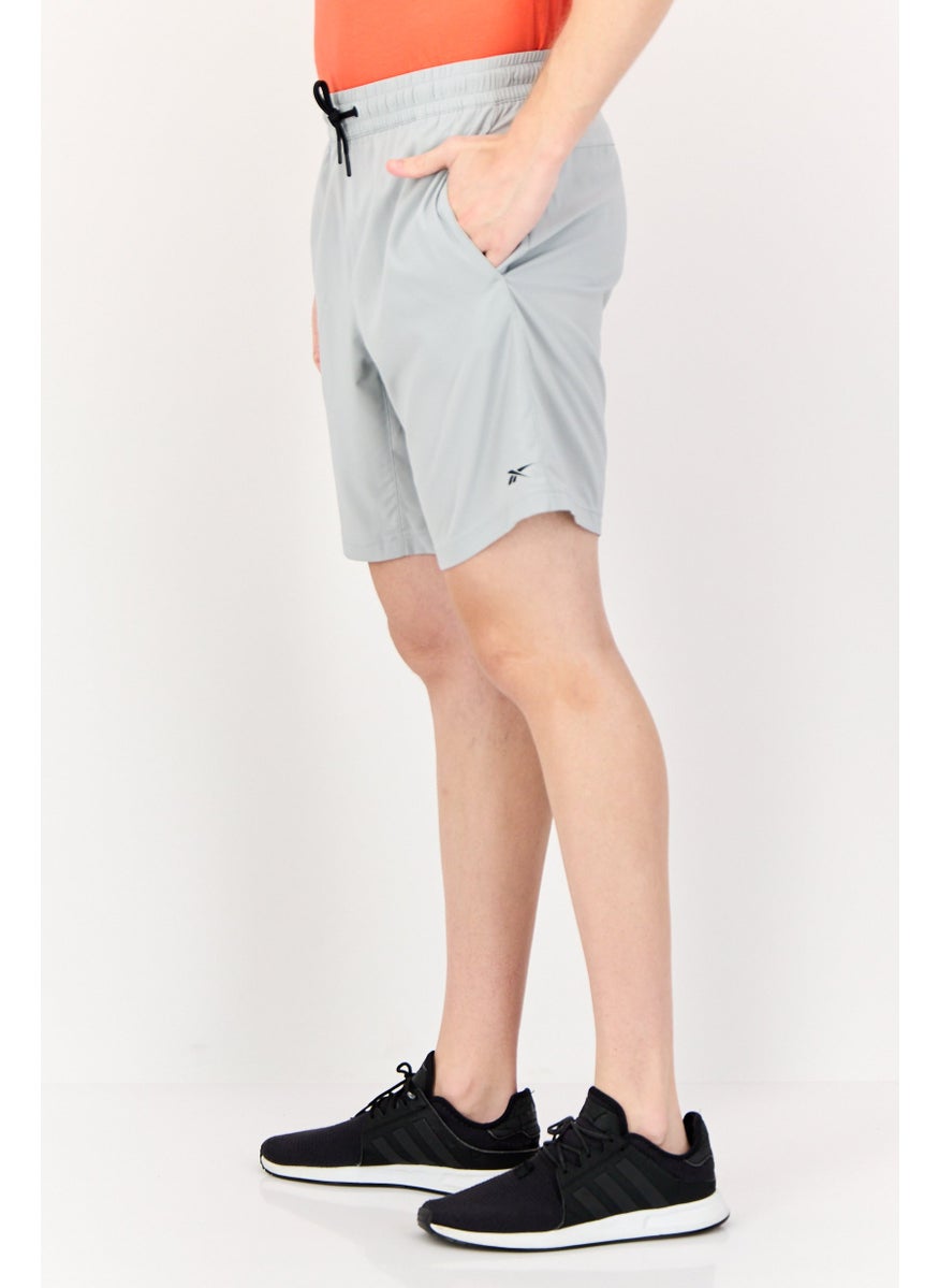 Reebok Men Sportswear Fit Brand Logo Running Shorts, Grey  - Image 2
