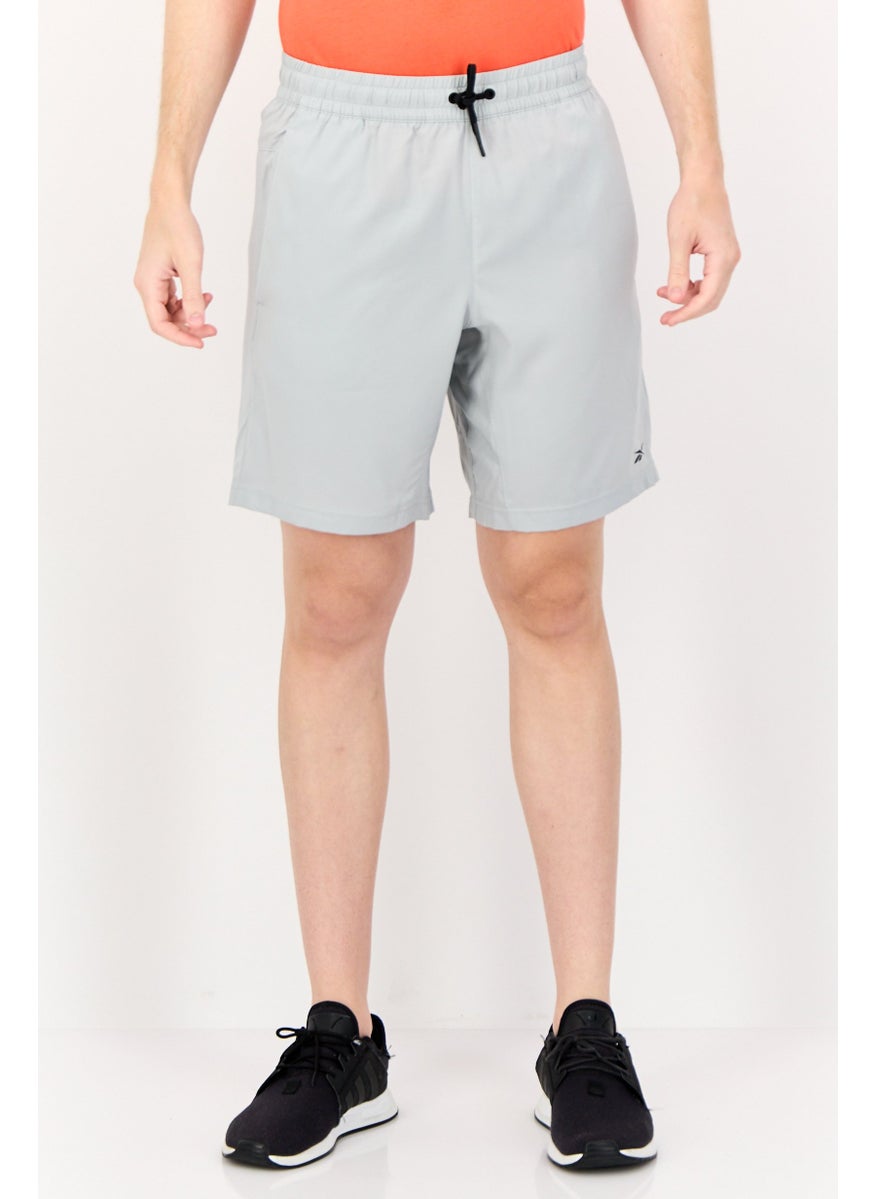 Reebok Men Sportswear Fit Brand Logo Running Shorts, Grey  - Image 1