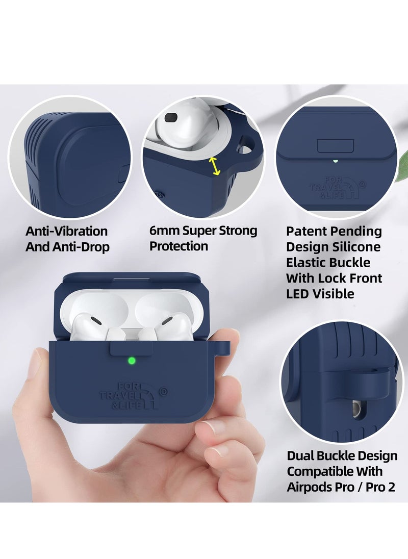 Generic - Durable Headphone Protective Case for AirPods Pro 2nd and 1st Generation, Military Grade Design, Perfect Fit for Apple AirPods Pro 2022 and 2019 Charging Case in Navy Blue - Image 1