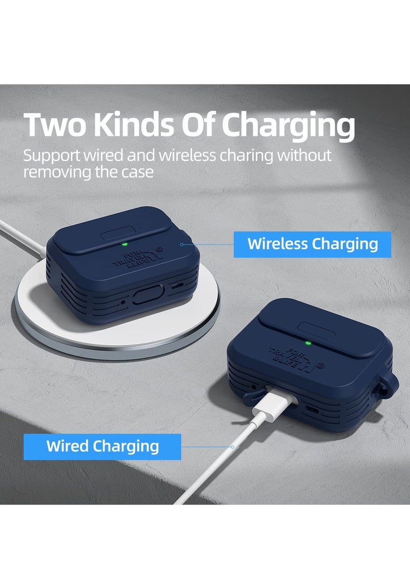 Generic - Durable Headphone Protective Case for AirPods Pro 2nd and 1st Generation, Military Grade Design, Perfect Fit for Apple AirPods Pro 2022 and 2019 Charging Case in Navy Blue - Image 1