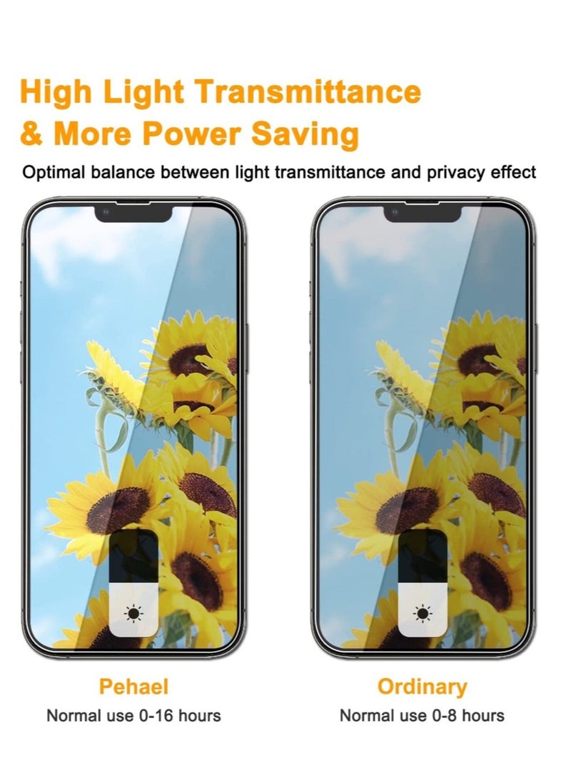 إيف [عبوة من عبوتين + 2] واقي شاشة للخصوصية لهاتف iPhone 14 Plus مع واقي عدسة الكاميرا 3219460258، تغطية كاملة، طبقة من الزجاج المقوى المضاد للتجسس، ترقية صلابة 9H، حماية الحواف، سهولة التركيب، خالية من الفقاعات Spe - Image 2