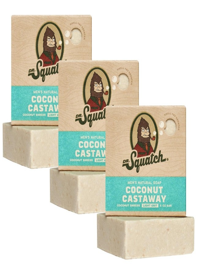 Dr. Squatch Natural Bar Soap for Men - Cold Process Soap with No Harsh Chemicals - Coconut Castaway (5 oz, 3-Pack) - Image 1