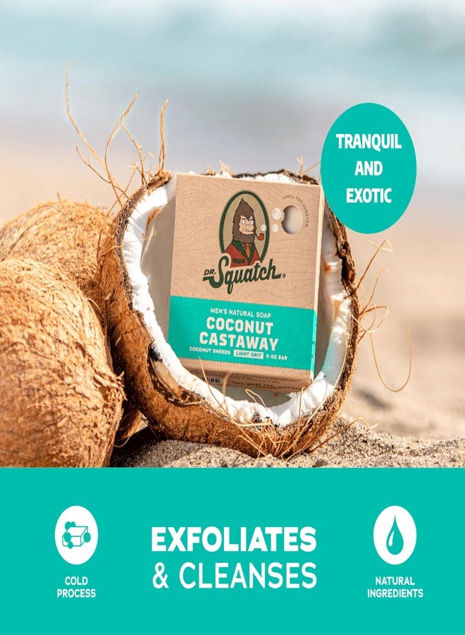 Dr. Squatch Natural Bar Soap for Men - Cold Process Soap with No Harsh Chemicals - Coconut Castaway (5 oz, 3-Pack) - Image 3