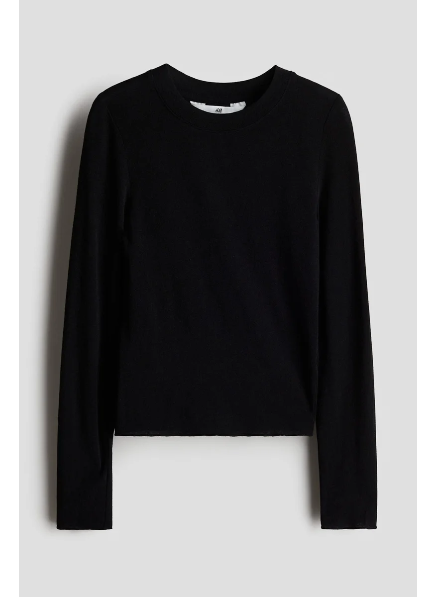 H&M Long-Sleeved Cashmere-Blend Top