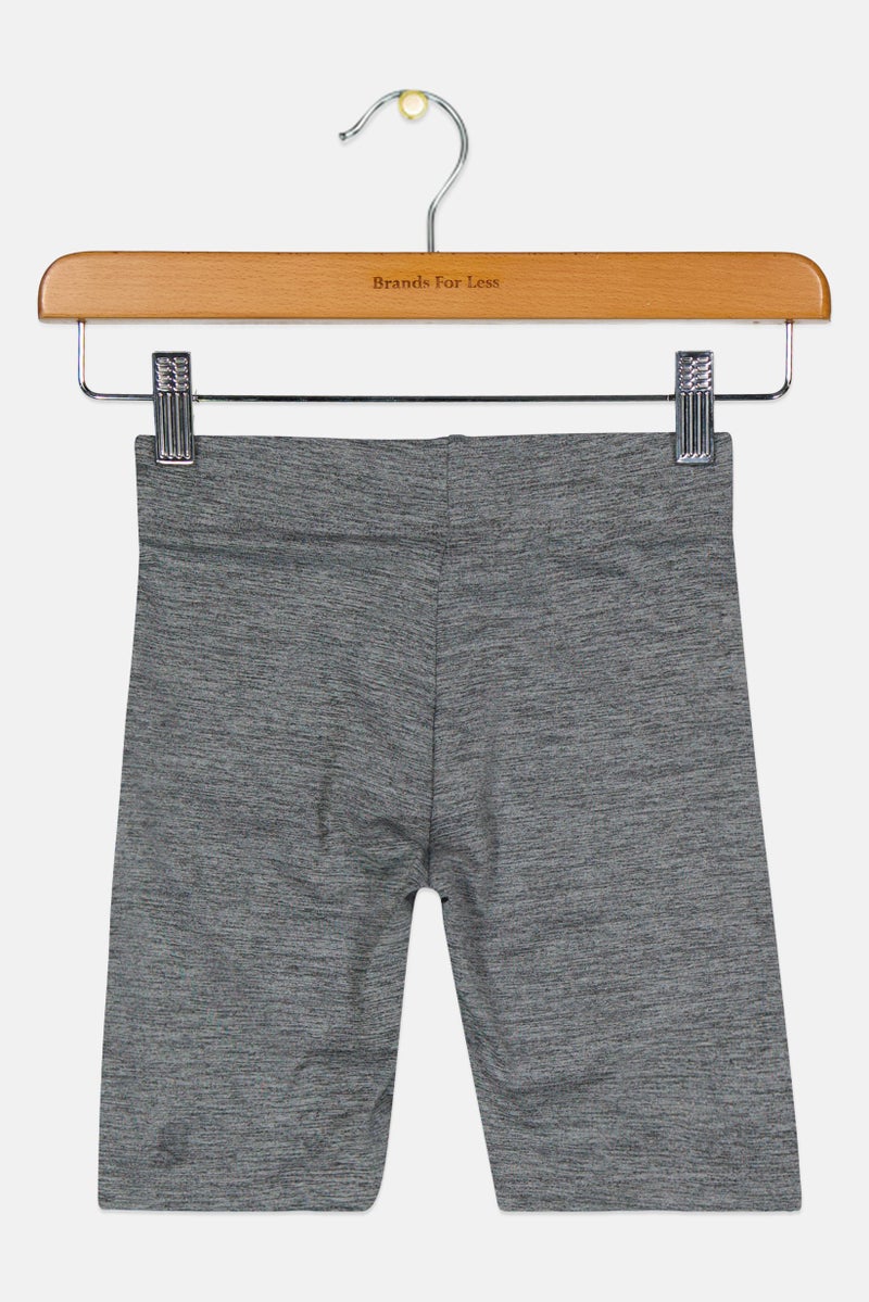 PUMA Kids Girl Sportswear Fit Brand Logo Outdoor Shorts, Grey - Image 3