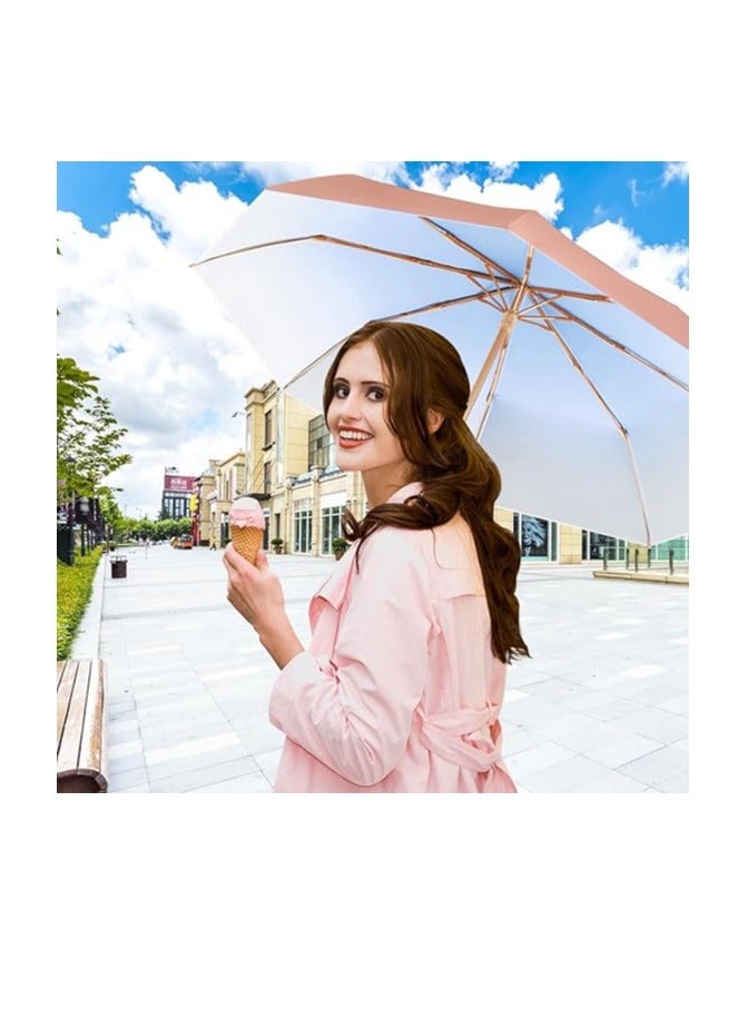 مظلة سفر صغيرة للحقيبة مع غلاف مظلة مضادة للأشعة فوق البنفسجية قابلة للطي خفيفة الوزن محمولة للرجال والنساء مظلات للمطر مقاومة للرياح قوية ضد الرياح والمطر والشمس - Image 2