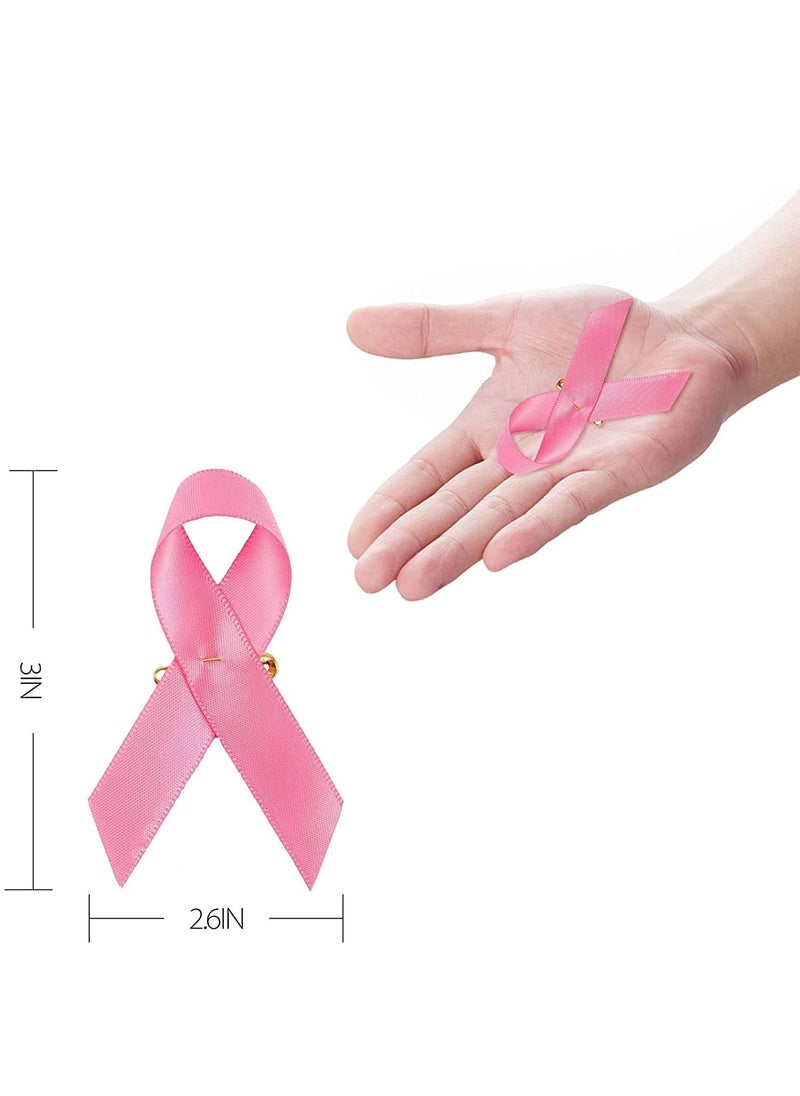 PRINTSHOP4ME - Pink Breast cancer Awareness Ribbon label pin 80 Pcs - Image 1