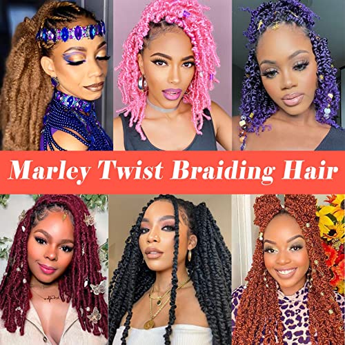 GOWIT Marley Hair 10 Inch Black 7 Packs Pre Separated Springy Afro Twist Hair Marley Twist Braiding Hair for Faux Locs Crochet Hair Pre Fluffed Spring Twist Hair Extensions (10",1B) - Image 5
