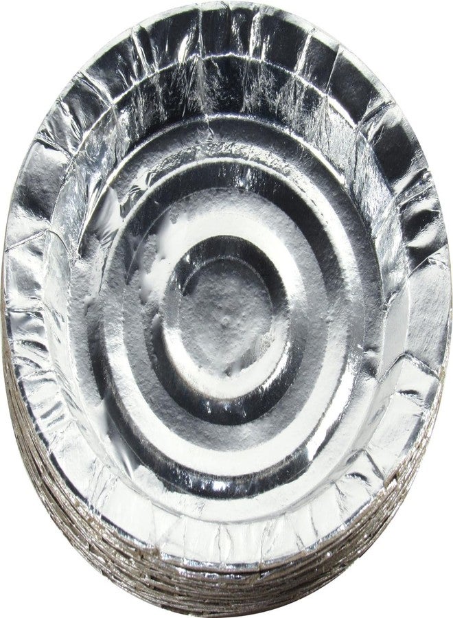 Disposable Paper Plates with Silver Coating Sturdy Leak-Proof Quarter Plates for Snacks, Parties, Catering & Events | Eco-Friendly Use & Throw Plates Pack of 75 (7 INCH1 P75) - Image 1