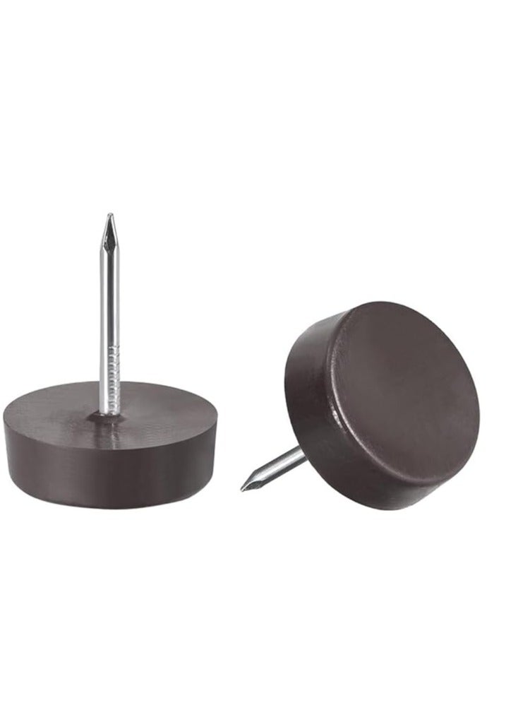 RACO Furniture Feet Nail Round Heavy Duty Nail On Anti Sliding Felt Pad for Furniture Chair Table Leg Floor Protectors Pack Of 50 Brown  - Image 1