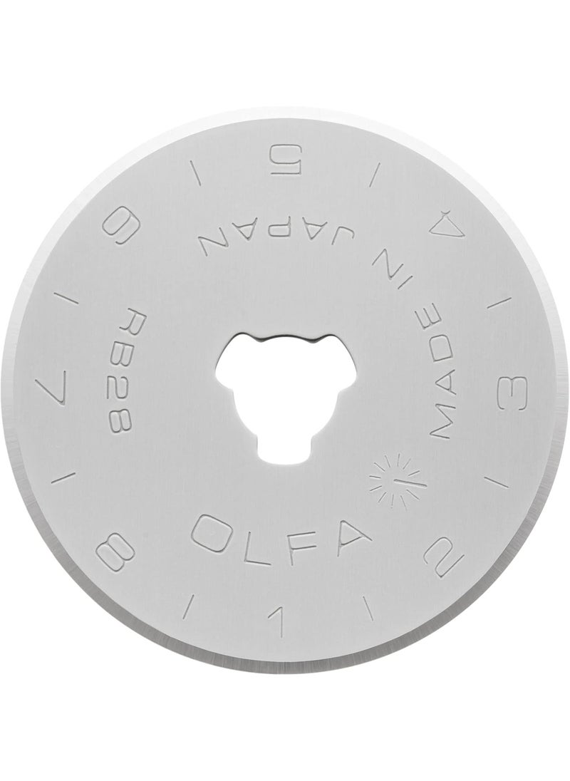 OLFA OLFA 28mm Rotary Cutter Replacement Blades, 5 Blades (RB28-5) - Tungsten Steel Circular Rotary Fabric Cutter Blade for Quilting, Sewing, Crafts, and Scrapbooking Fits Most 28mm Rotary Cutters  - Image 1