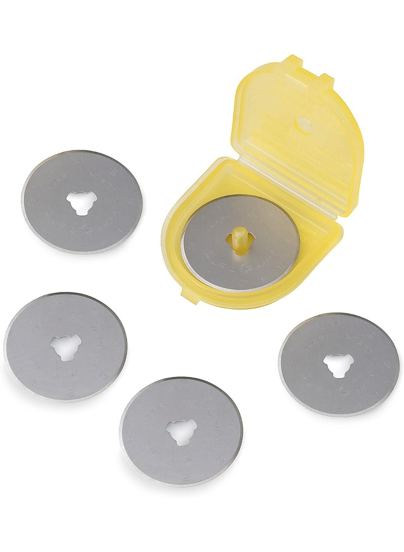 OLFA شفرات استبدال قاطع دوار OLFA مقاس 28 مم، 5 شفرات (RB28-5) - شفرة قاطع دوار دائرية من فولاذ التنجستن للخياطة، والحرف اليدوية، وتزيين الألبومات تناسب معظم قواطع دوارة مقاس 28 مم. - Image 2