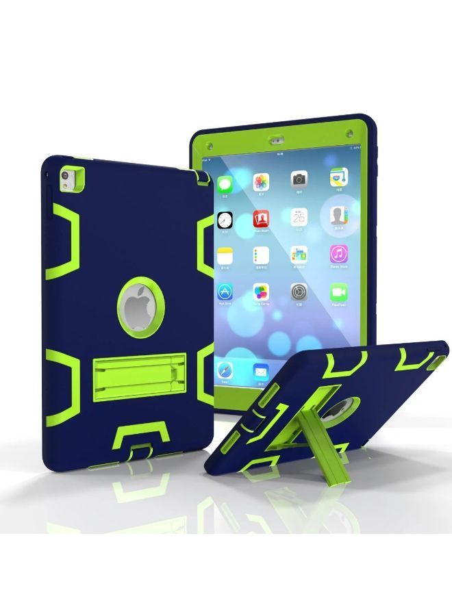 NIBEMINENT Protection Cover With Kickstand For Apple iPad 6th Generation Air 2 Blue/Green - Image 2