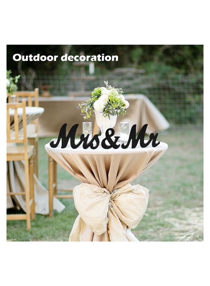 كابتن تيك Decorative Ornaments Crafts, SYOSI Mr and Mrs Wooden Letters Mr and Mrs Decoration Items Wedding Anniversary Party Valentine's Day Vintage Decor Black - Image 3