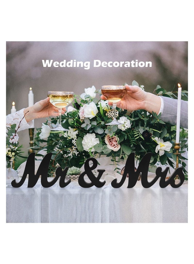 كابتن تيك Decorative Ornaments Crafts, SYOSI Mr and Mrs Wooden Letters Mr and Mrs Decoration Items Wedding Anniversary Party Valentine's Day Vintage Decor Black - Image 5