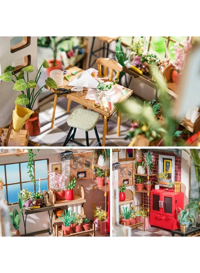 Rolife Rolife DIY Miniature Doll House Kit with Furniture for Children Adult Wooden Kits Toy (Emily's Flower Shop) - Image 3