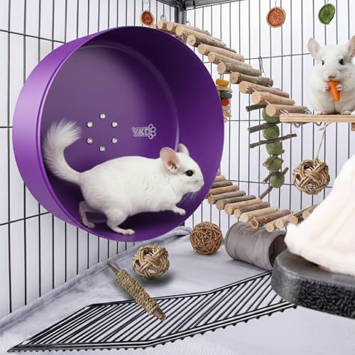 YKD 15" Silent Chinchillas Exercise Wheel, Aluminum Alloy Noiseless Running Wheel for Syrian Hamsters, Hedgehogs, Squirrels and Small Pets (Purple) - Image 5