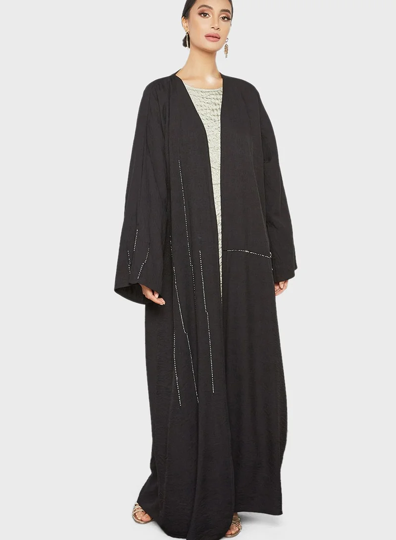 Threadz by Ajooni Rhinestone Embellished Abaya