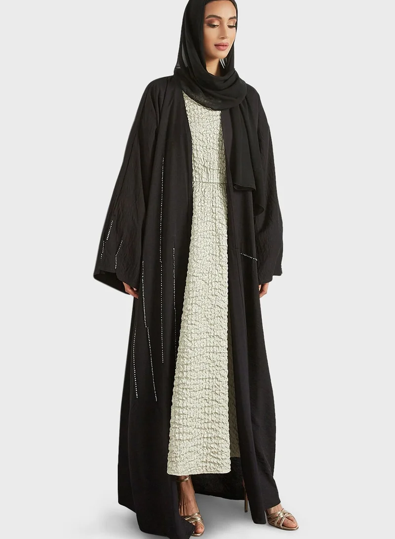 Threadz by Ajooni Rhinestone Embellished Abaya