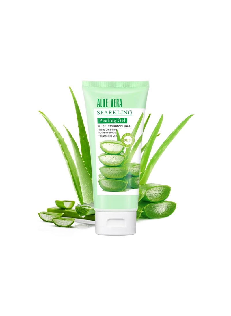 Generic - Purifying Exfoliating Gel Peeling Gel Aloe Vera Sparkling Peeling Gel, Deep Cleansing Face Scrub Exfoliating Body Gel Face Wash Facial Scrub Exfoliator Exfoliant Facial, Dead Skin Remover -3.38 FLOZ - Image 1