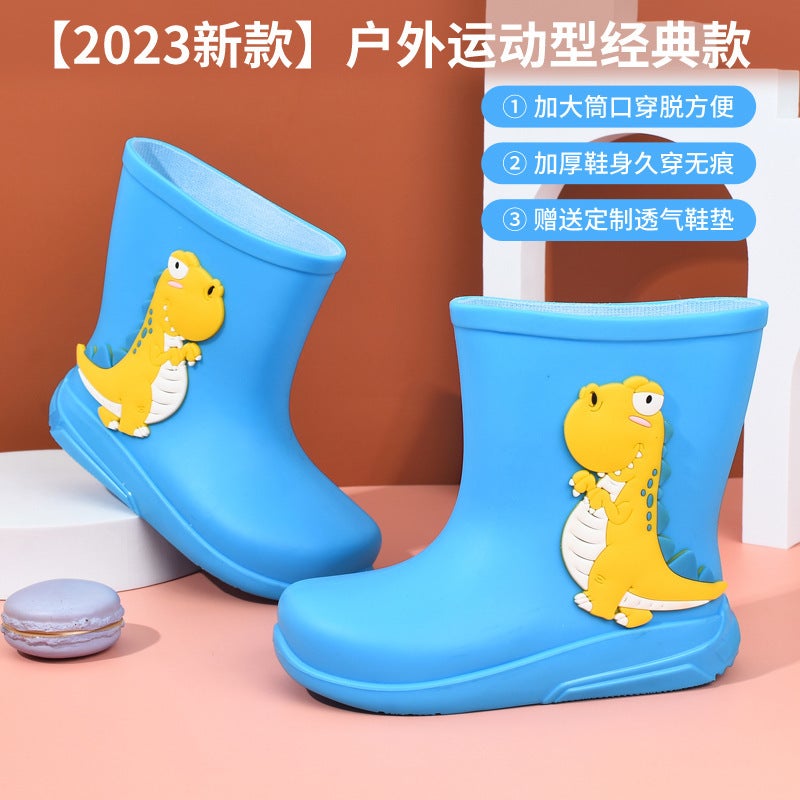 Children'S Rain Boots For Boys And Girls, Drawstring, Padded, Non-Slip Water Shoes, Princess Rain Boots, Kids' Rubber Shoes, Children'S Models For Toddlers And Young Children - Image 1