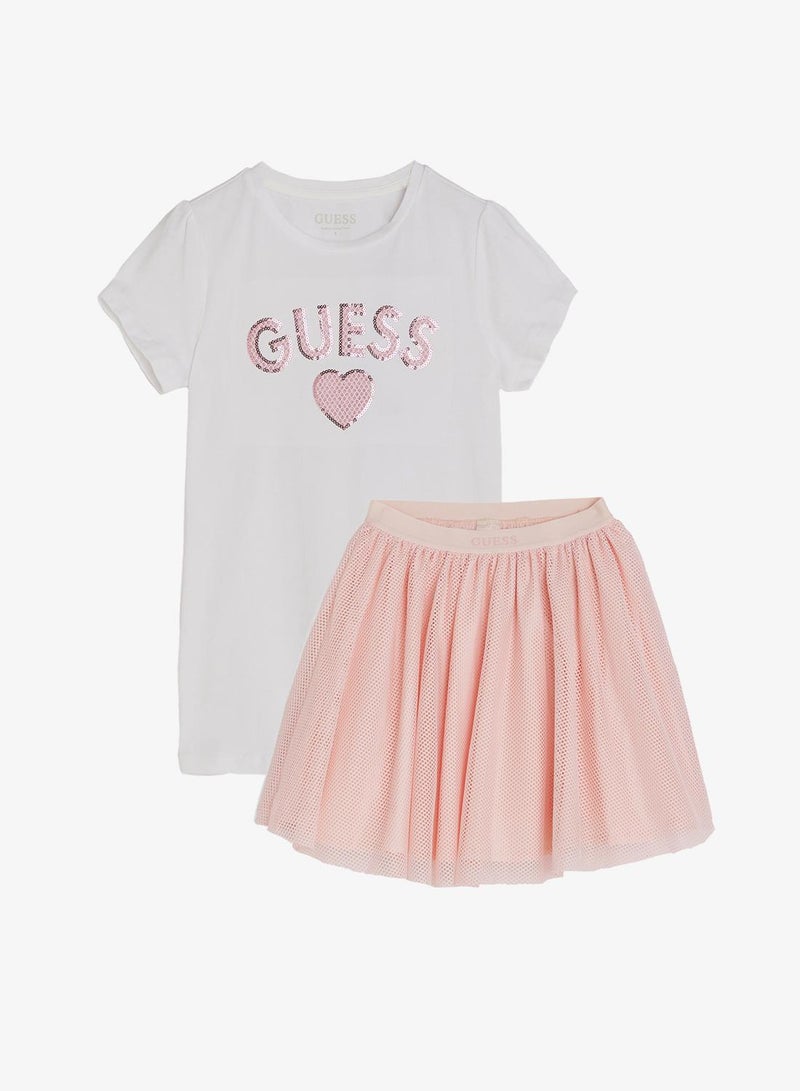 GUESS Infant Crew Neck T-Shirt And Skirt Set - Image 2