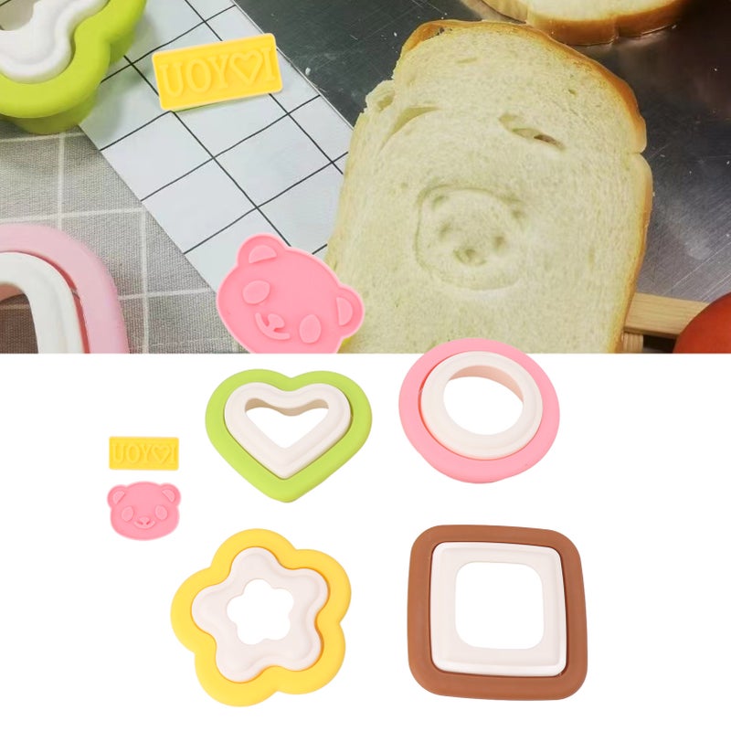 10Pcs Sandwich Cutter Mold Set Detachable Flower Heart Round Shape Baking Toast Biscuits Mould for Kitchen - Image 4