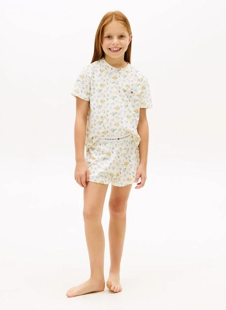 تومي هيلفيغر Kids Crew Neck T-Shirt and shorts Set