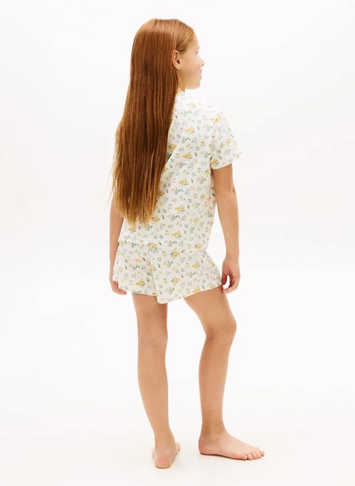تومي هيلفيغر Kids Crew Neck T-Shirt and shorts Set