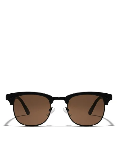 Blackout BlackOut by eyewa Linea Unisex Round Sunglasses, Black/Brown