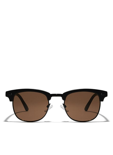 BlackOut by eyewa Linea Unisex Round Sunglasses, Black/Brown
