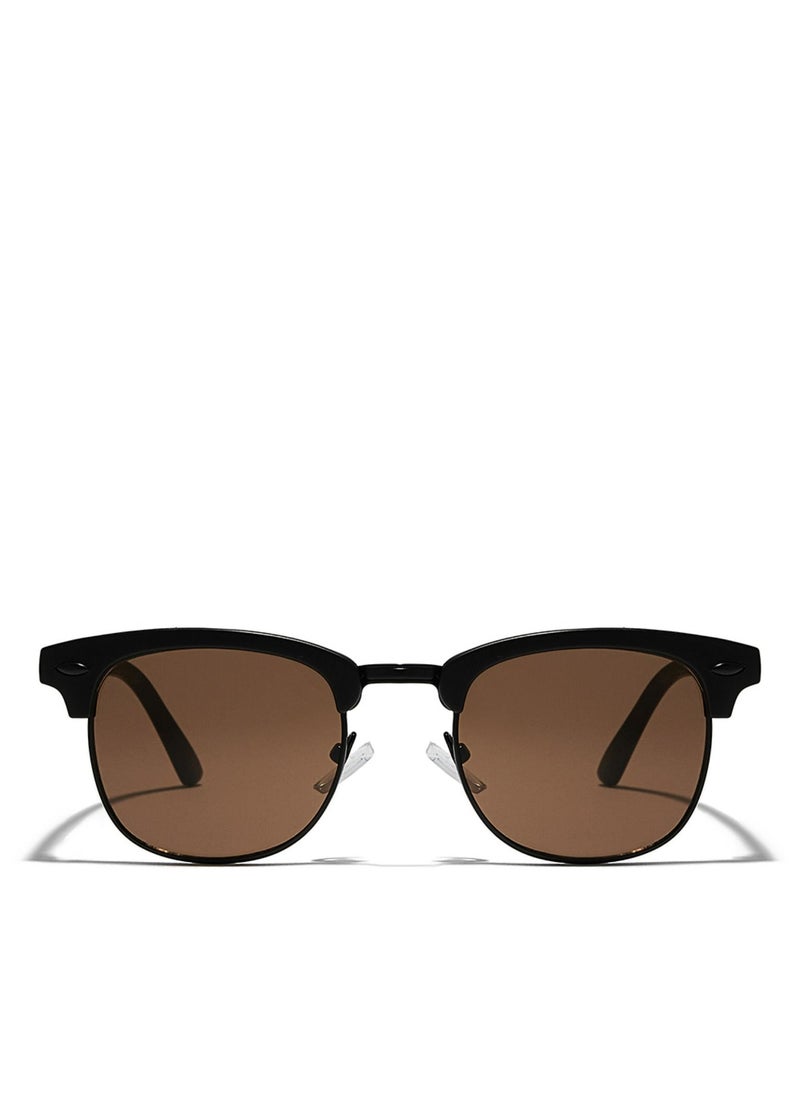 Blackout BlackOut by eyewa Linea Unisex Round Sunglasses, Black/Brown  - Image 1