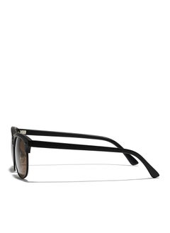 Blackout BlackOut by eyewa Linea Unisex Round Sunglasses, Black/Brown  - Image 3