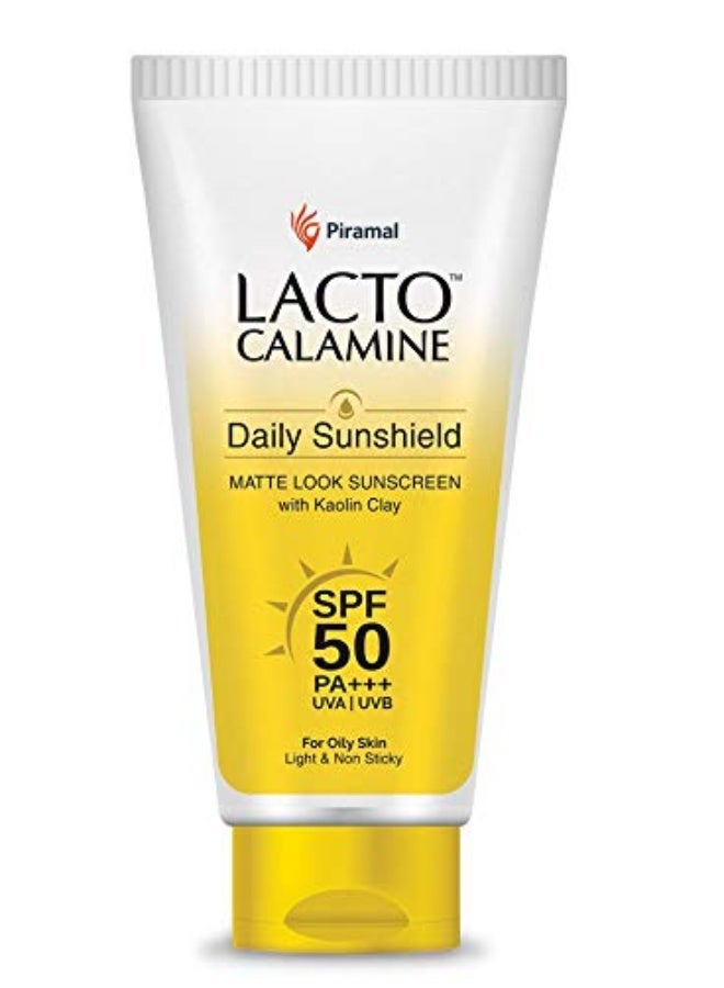 Lacto Calamine Face Lotion for Oil Balance - Oily Skin - 120 ml and Lacto Calamine Sunshield Matte Look Sunscreen SPF50 PA+++ 50g for Oily or Acne prone skin - Image 1