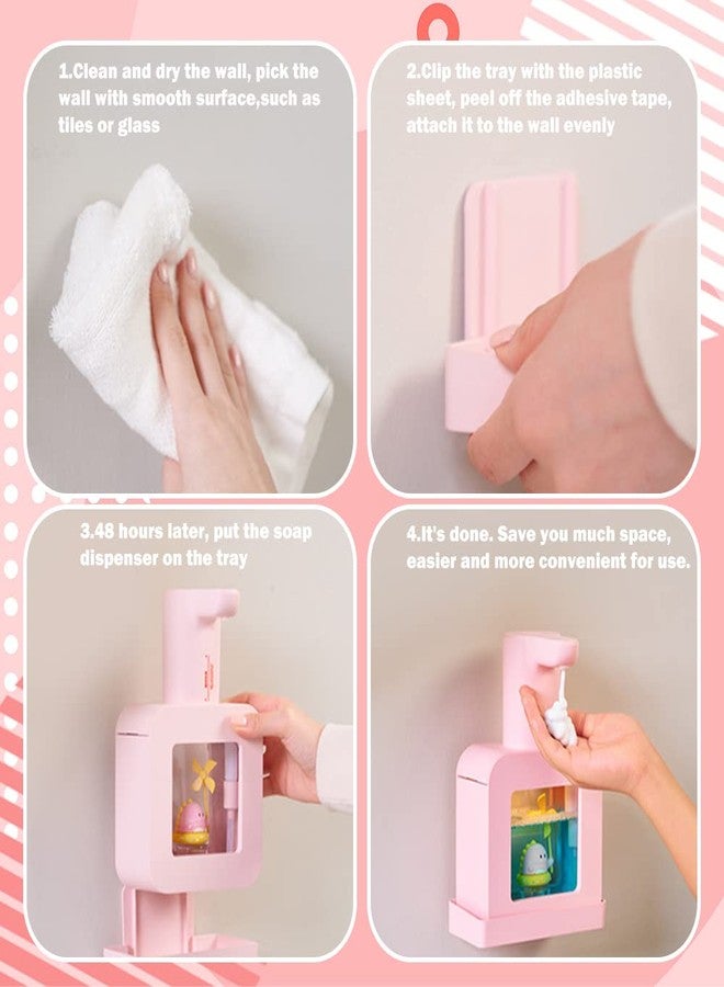 AMYESE Cute Automatic Soap Dispenser - Kids Touchless Pink Hand Soap Dispenser,Wall Mount Waterproof USB Rechargeable, 13.5oz/ 400ml for Bathroom Countertop, Kitchen, Office, Hotel, Preschool Children - Image 5