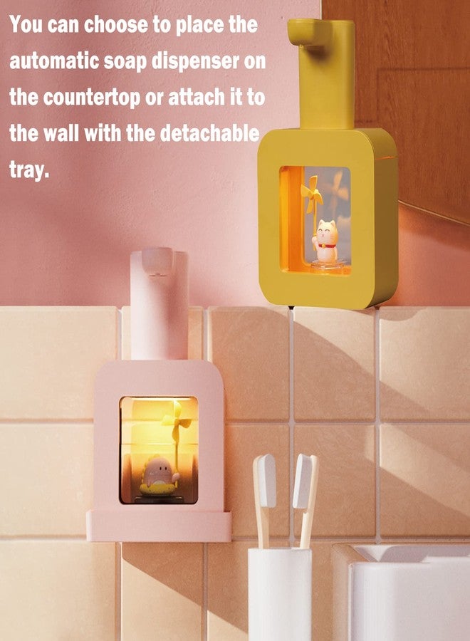 AMYESE Cute Automatic Soap Dispenser - Kids Touchless Pink Hand Soap Dispenser,Wall Mount Waterproof USB Rechargeable, 13.5oz/ 400ml for Bathroom Countertop, Kitchen, Office, Hotel, Preschool Children - Image 3