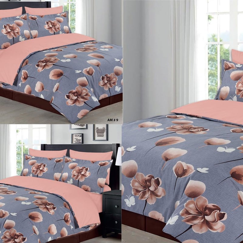 Amali  6 Pieces Bedsheet Set King Size (200 x 200+35cm) Polycotton Including 1 Duvet Cover 1 Fitted Sheet 2 Oxford & 2 Standard Pillowcases Durable & LongLasting Quality - Image 4