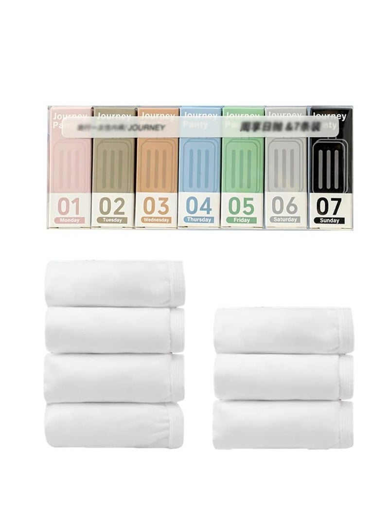 CMGTYYD 7 Packs Women’s Disposable Briefs,100% Pure Cotton Panties Women Portable Disposable Wash-free Underwear for Travel Hotel and Spa Soft Breathable Lightweight Disposable Maternity Underwear-L - Image 1
