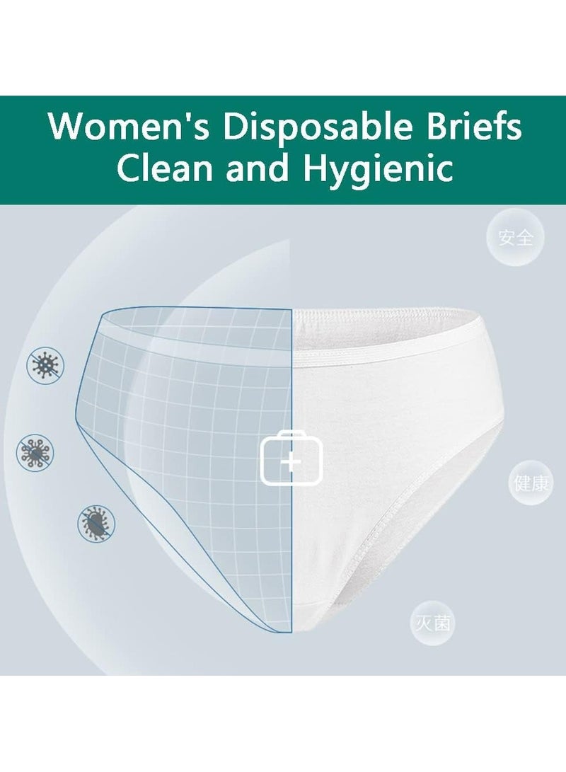 CMGTYYD 7 Packs Women’s Disposable Briefs,100% Pure Cotton Panties Women Portable Disposable Wash-free Underwear for Travel Hotel and Spa Soft Breathable Lightweight Disposable Maternity Underwear-L - Image 4