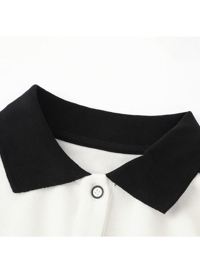 Ask Junior Parent-child Long Sleeve T-shirt  Spring New Boys' Drop Shoulder Polo Running Sports Style - Image 3