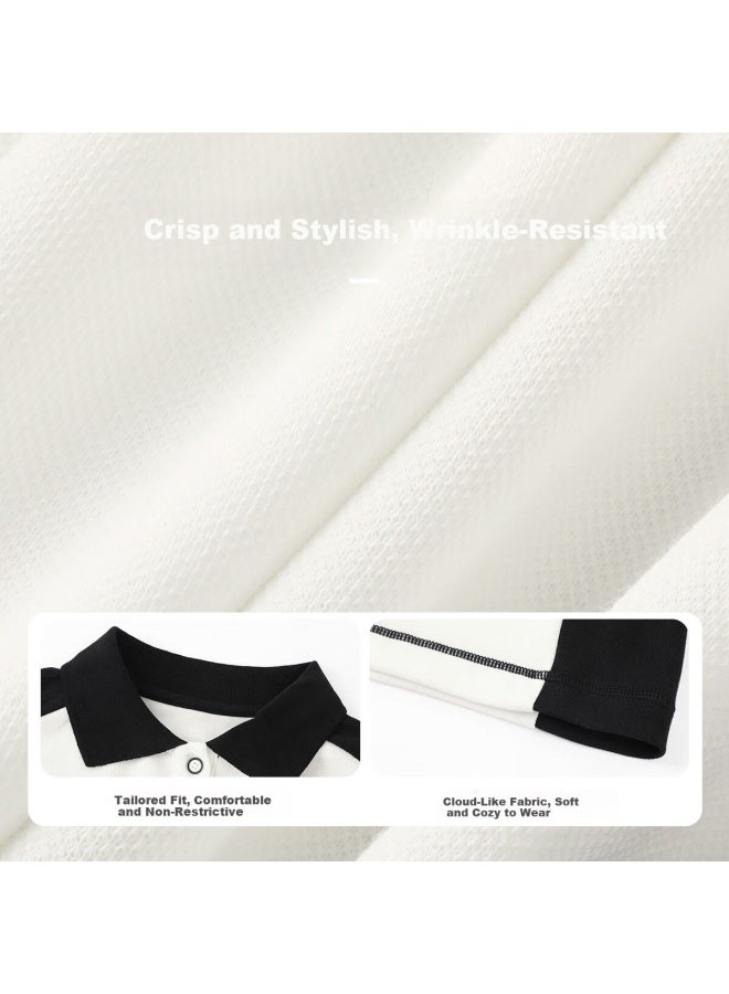 Ask Junior Parent-child Long Sleeve T-shirt  Spring New Boys' Drop Shoulder Polo Running Sports Style - Image 2