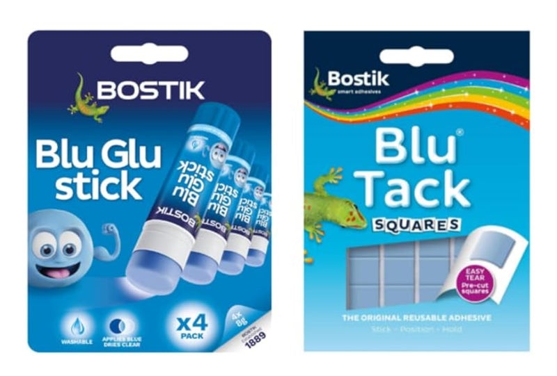 Bostik Blu Stick Glue Sticks, Goes on Blue, Dries Clear, Solvent Free, Washable, 4 x 8g sticks (2) - Image 1