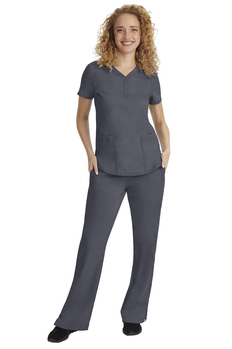 Healing Hands Scrub Pants for Women 2 Pocket Elastic Back Drawstring Pant Purple Label 9095 Taylor Pewter LP - Image 3