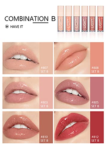 MAEPEOR Moisturizing Lipgloss Set 6PCS Smooth Hydrating Lip Gloss Neutral Nude Nourishing Glossy Lipgloss for Women and Girls (Moisturizing, 6PCS Set B) - Image 2