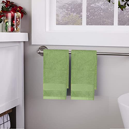 Lchkrep Cotton Hand Towels 2 Pack Salon Thick Bath Hand TowelGym Towel 14 x 30 Face Cloth Soft and Absorbent Washcloths Set for Home Bathroom Hotel Green