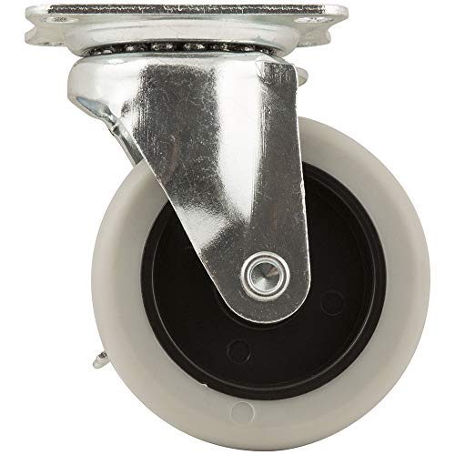 Waxman Shepherd Hardware Titan 3" Heavy Duty Rubber Plate Caster with Brake, Grey Tire and Rim - Image 3