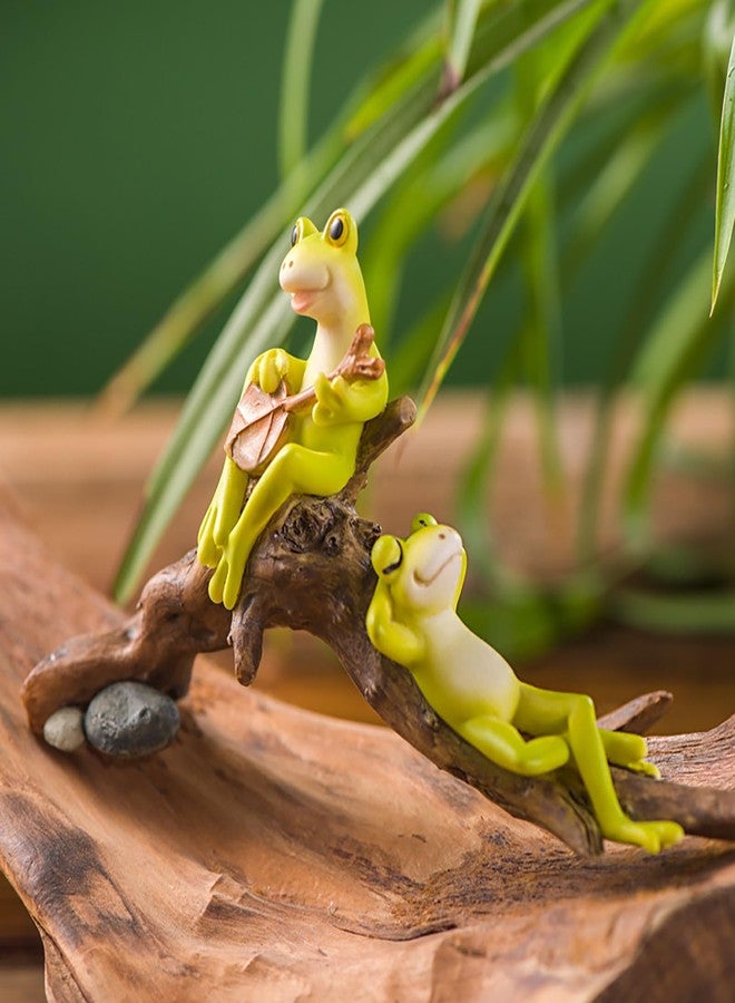 qumHmup Resin Frog Ornament, Lifelike Tree Branch Frogs, Perfect for Gift and Decor - Image 1
